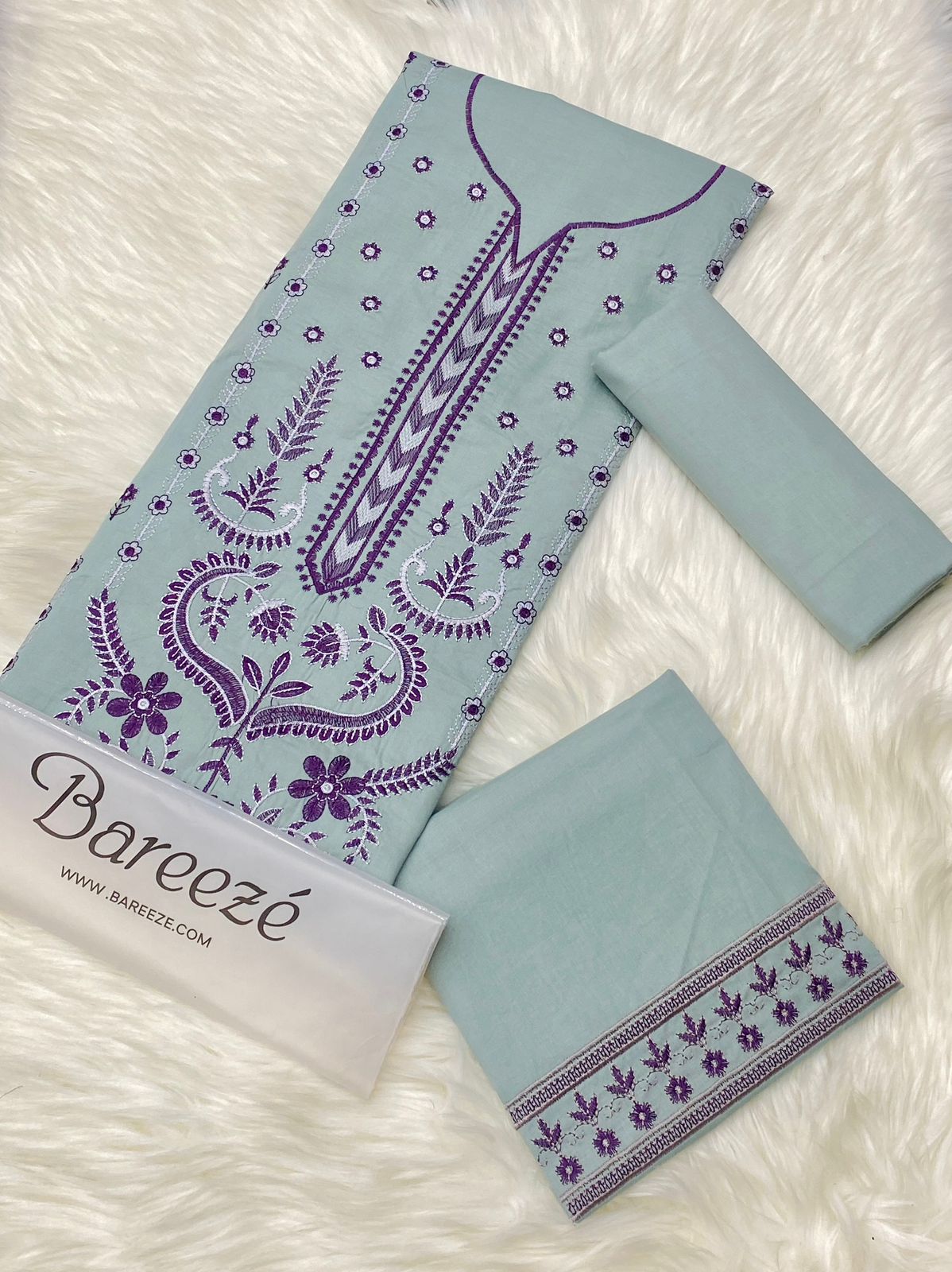 BAREEZA LAWN 2PC HEAVY EMBROIDERY