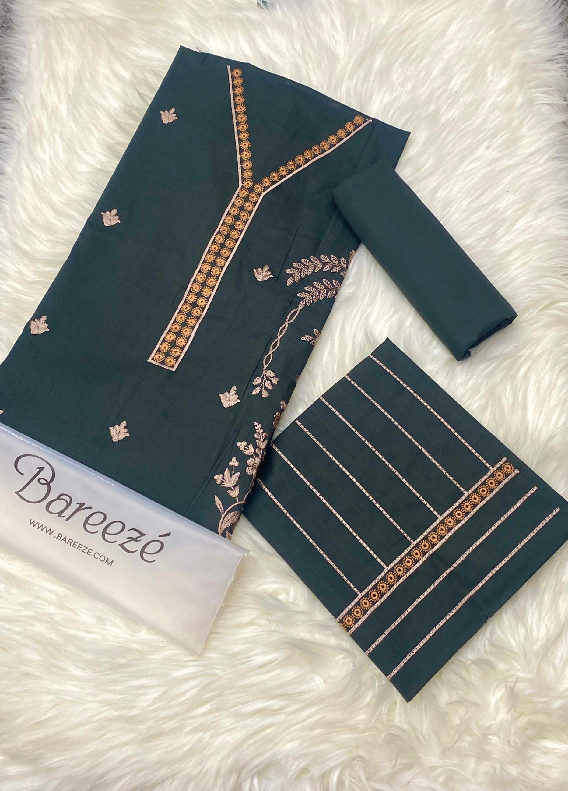 BAREEZA LAWN 2PC HEAVY EMBROIDERY