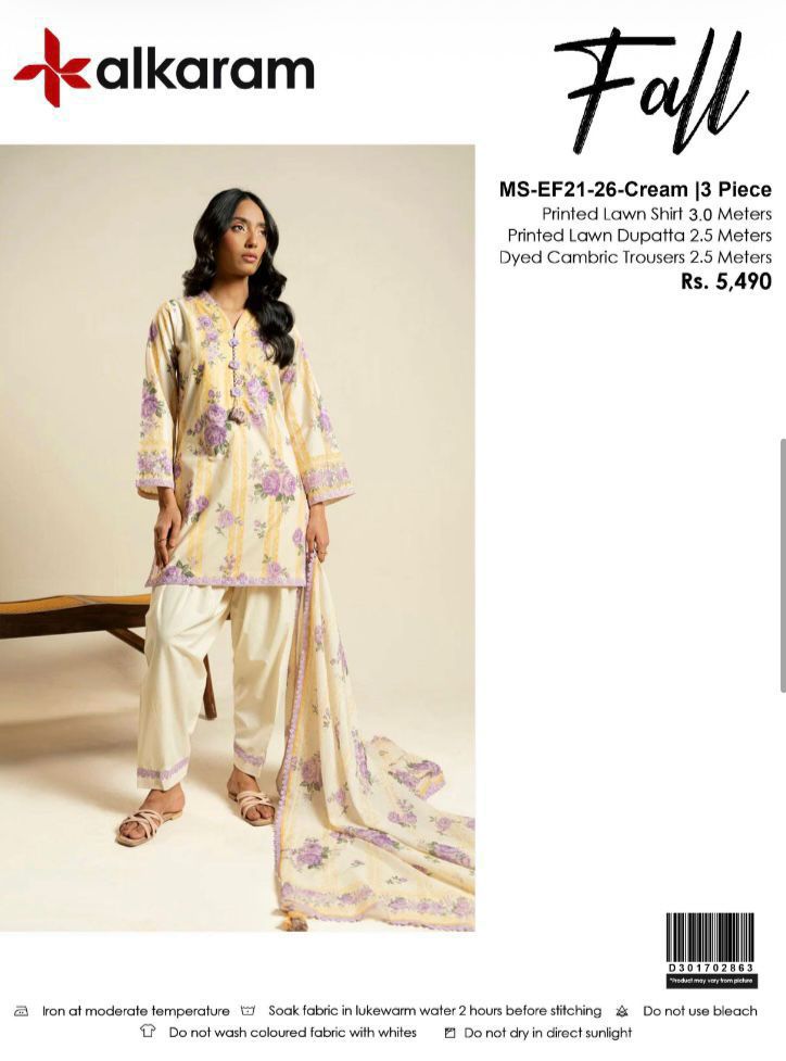 ALKARAM LAWN 3PC COLLECTION NEW VOLUME
