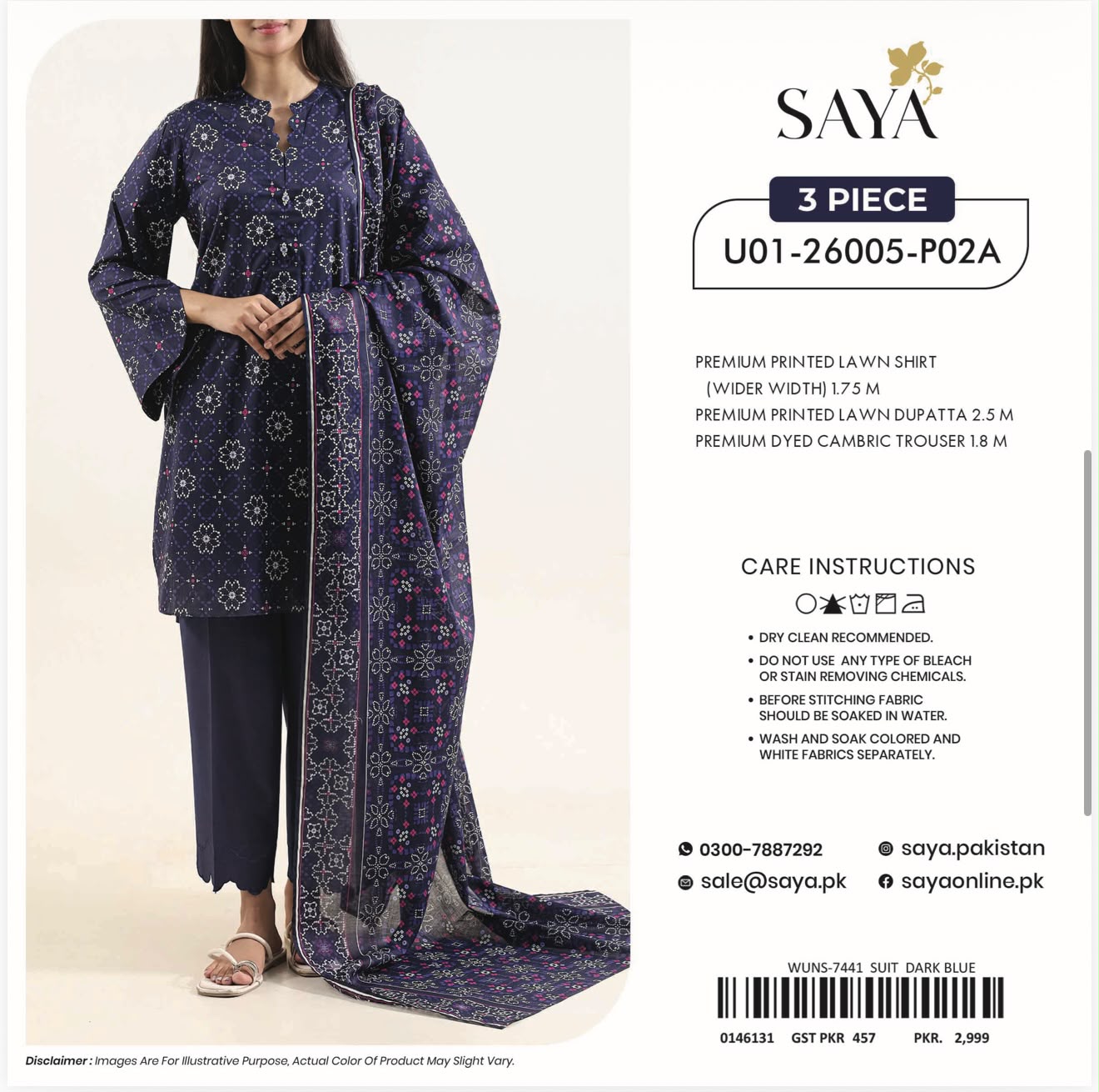 SAYA 3PC DIGITAL PRINTED LATEST VOLUME 2k26