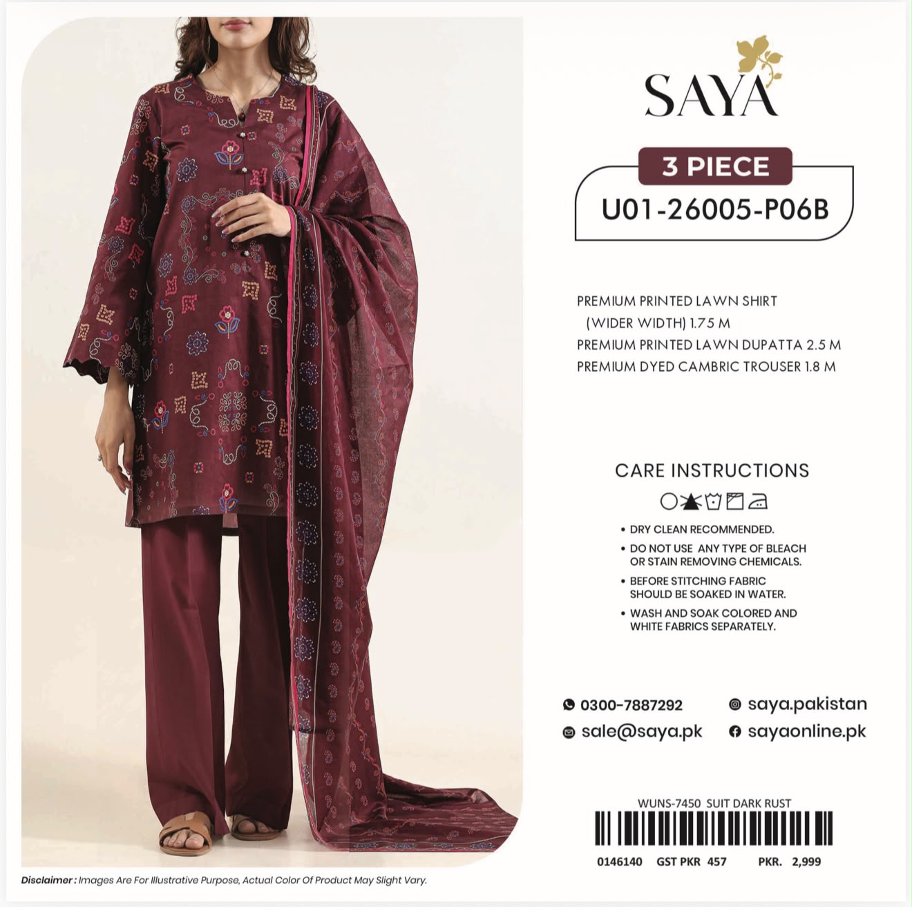 SAYA 3PC DIGITAL PRINTED LATEST VOLUME 2k26