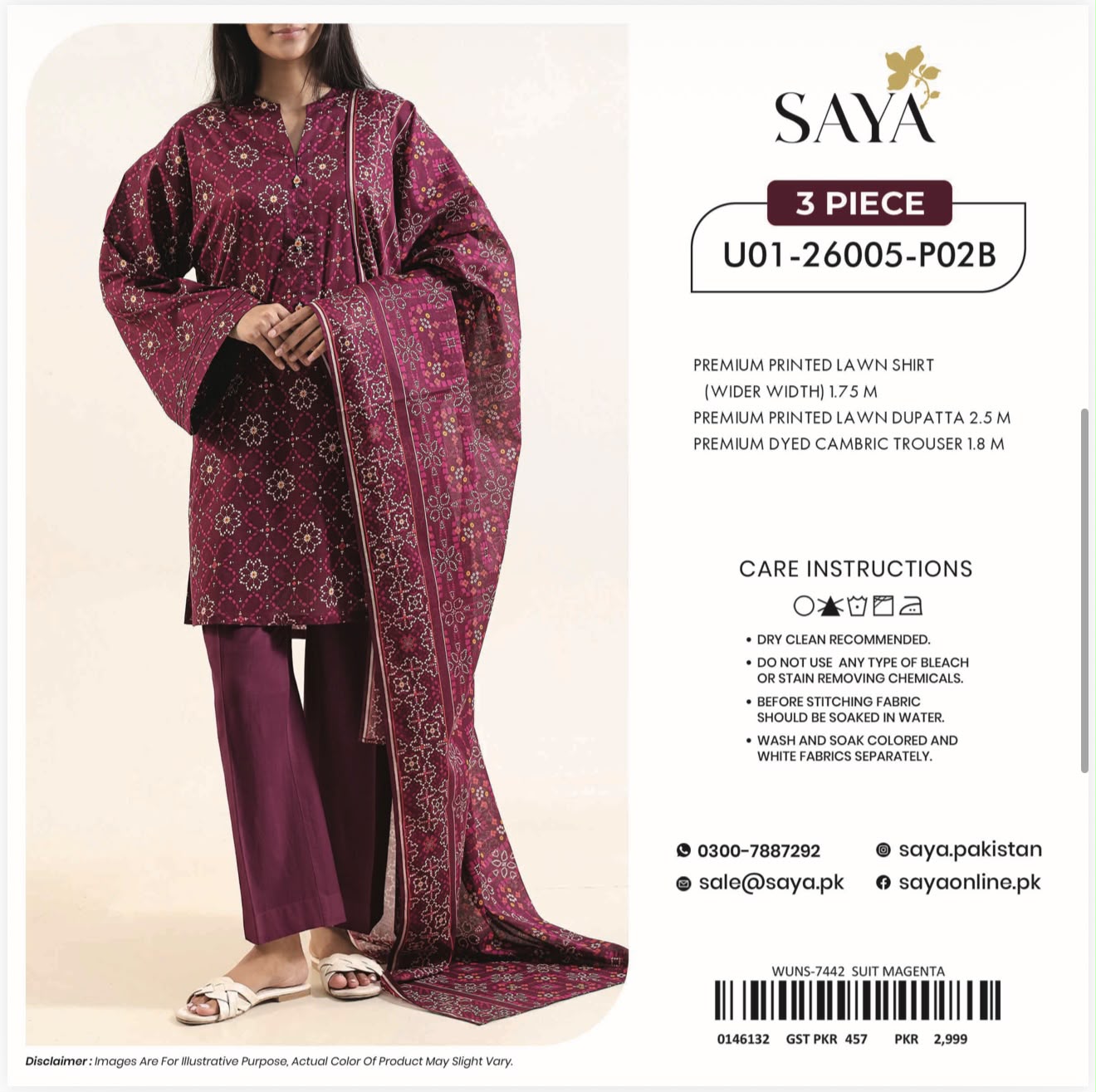 SAYA 3PC DIGITAL PRINTED LATEST VOLUME 2k26